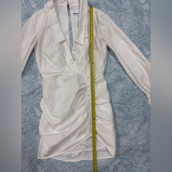 ASOS White Button-Down Ruched Dress - Picture 9 of 14